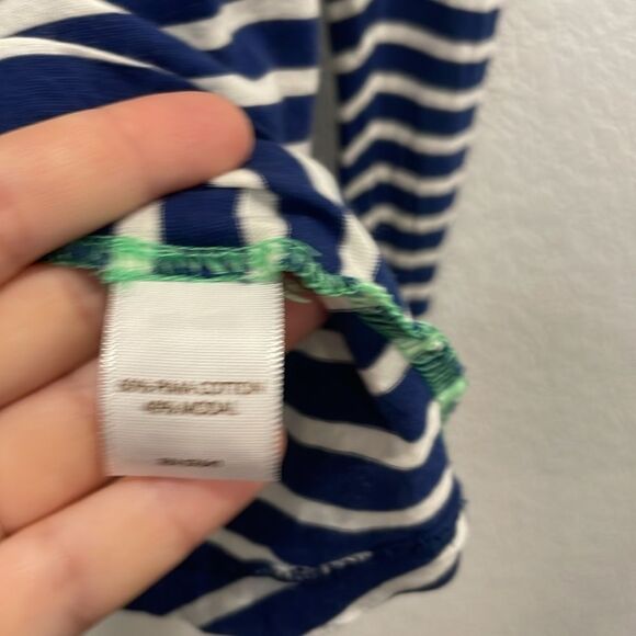 J. Jill Blue, White, & Green Striped Scoop Neck Long Sleeve Shirt Size Large - Picture 4 of 6